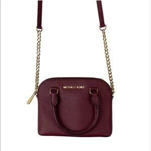 Michael Kors Burgundy Cindy Mini Crossbody Bag